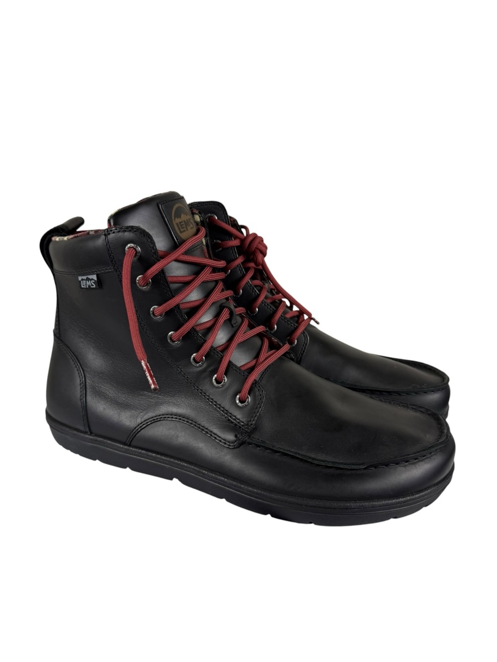 NEW Lems Boulder Waterproof Black Leather Hiking Boots Sz 14